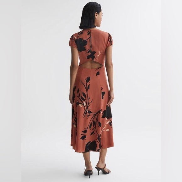 Reiss FLOELLA FLORAL PRINTED MIDI DRESS *NWOT* - Picture 4 of 7